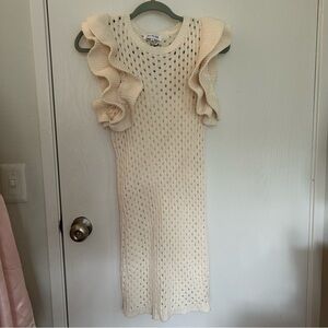 Jacquie The Label Cream Over the Knee Knit Dress